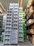 Lage kunststof palletbox | Grijs